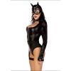 Еротичний костюм кішечки Leg Avenue Fierce Feline XS, боді, пояс з підв'язкою, маска кішки