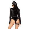 Еротичний костюм кішечки Leg Avenue Fierce Feline L, боді, пояс з підв'язкою, маска кішки
