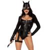 Еротичний костюм кішечки Leg Avenue Fierce Feline L, боді, пояс з підв'язкою, маска кішки