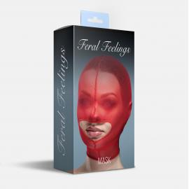 Маска сітка з відкритим ротом Feral Feelings - Hood Mask Red - 2