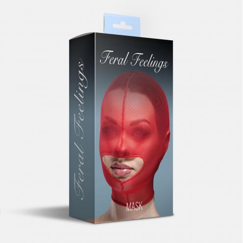 Маска сетка с открытым ртом Feral Feelings - Hood Mask Red