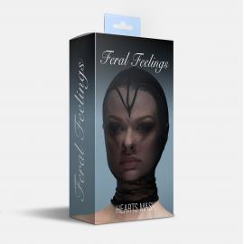 Маска серце сітка із повністю закритим обличчям Feral Feelings - Hearts Mask Black/Black - 2
