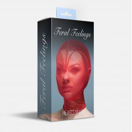 Маска серце сітка із повністю закритим обличчям Feral Feelings - Hearts Mask Red/Red - 2