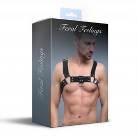 Чоловіча портупея на груди Feral Feelings - Bulldog Harness Black - 2