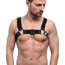 Чоловіча портупея на груди Feral Feelings - Bulldog Harness Black - 1
