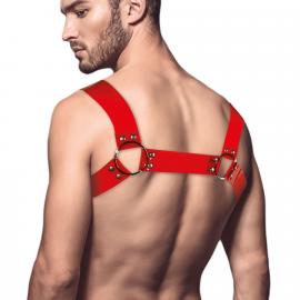 Чоловіча портупея на груди Feral Feelings - Bulldog Harness Red Trasparent - 2