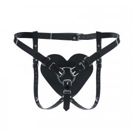 Трусики Сердце для страпона Feral Feelings - Hearts Strap-on Belt Black - 1