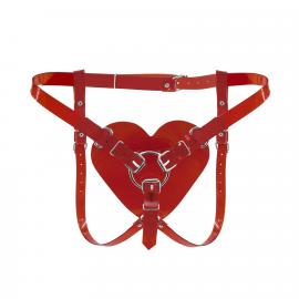 Трусики Сердце для страпона Feral Feelings - Hearts Strap-on Belt Red  - 1