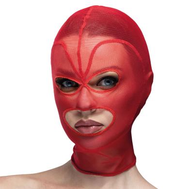 Маска серце сітка з відкритим ротом та очима Feral Feelings - Hearts Mask Red/Red