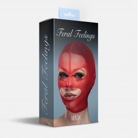 Маска сітка з відкритим ротом та очима Feral Feelings - Mask Red - 2
