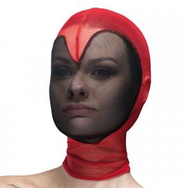 Маска серце сітка із повністю закритим обличчям Feral Feelings - Hearts Mask Red/Black - 1