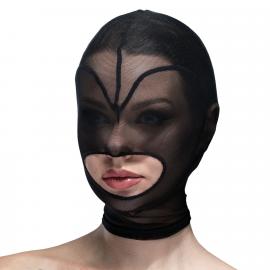 Маска серце сітка з відкритим ротом Feral Feelings - Hearts Mask Black/Black - 1