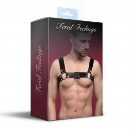 Чоловіча портупея з натуральної шкіри Feral Feelings - Bulldog Harness Black - 2