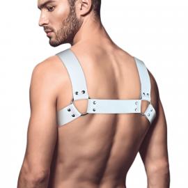 Чоловіча портупея з натуральної шкіри Feral Feelings - Bulldog Harness White - 3