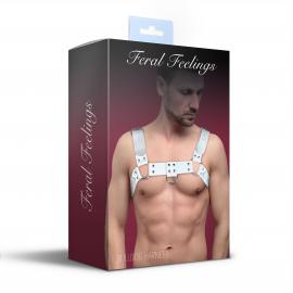 Чоловіча портупея з натуральної шкіри Feral Feelings - Bulldog Harness White - 2