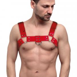 Чоловіча портупея з натуральної шкіри Feral Feelings - Bulldog Harness Red - 1