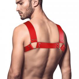 Чоловіча портупея з натуральної шкіри Feral Feelings - Bulldog Harness Red - 2