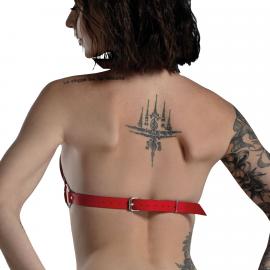 Лиф Сердце из натуральной кожи Feral Feelings - Hearts Bra Red - 2