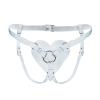 Трусики Сердце для страпона из натуральной кожи Feral Feelings - Hearts Strap-on Belt White