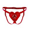 Трусики Сердце для страпона из натуральной кожи Feral Feelings - Hearts Strap-on Belt Red