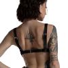 Ліф із натуральної шкіри Feral Feelings - Bikini Top Black
