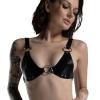 Ліф із натуральної шкіри Feral Feelings - Bikini Top Black