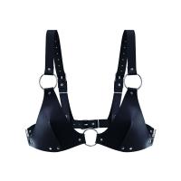 Ліф із натуральної шкіри Feral Feelings - Bikini Top Black
