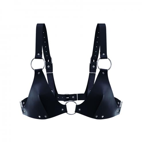 Ліф із натуральної шкіри Feral Feelings - Bikini Top Black