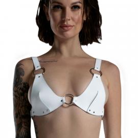 Ліф із натуральної шкіри Feral Feelings - Bikini Top White - 3