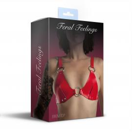 Лиф из натуральной кожи Feral Feelings - Bikini Top Red - 2