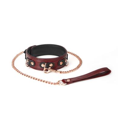 Нашийник з повідцем Liebe Seele Wine Red Collar and Leash