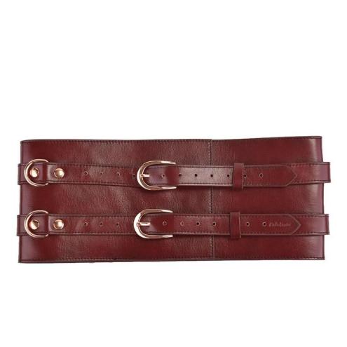 Кожаный пояс для бондажа Liebe Seele Wine Red Waist Cuff S Size