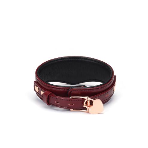 Ошейник с поводком Liebe Seele Wine Red Curved Collar