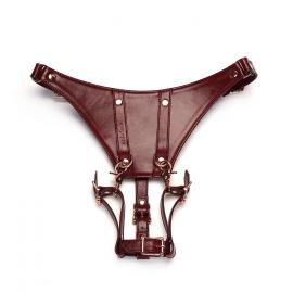 Трусики для вибромассажера Liebe Seele Wine Red Forced Orgasm Strop - 1