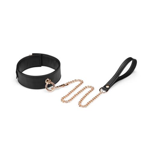 Ошейник с поводком Liebe Seele Black Organosilicon Collar with Leash