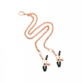 Нашийник із затискачами для сосків Liebe Seele Rose Gold Memory Collar with Nipple Clamps - 3