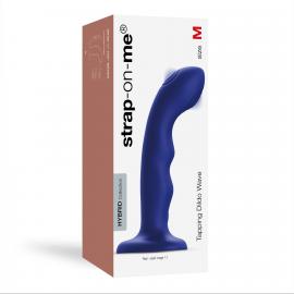 Насадка для страпону з подвійною точковою пульсацією Strap-On-Me TAPPING DILDO WAVE - NIGHT BLUE - 6