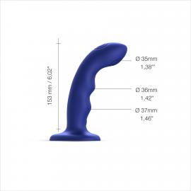 Насадка для страпону з подвійною точковою пульсацією Strap-On-Me TAPPING DILDO WAVE - NIGHT BLUE - 8
