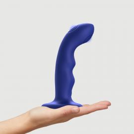 Насадка для страпону з подвійною точковою пульсацією Strap-On-Me TAPPING DILDO WAVE - NIGHT BLUE - 1