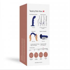 Насадка для страпону з подвійною точковою пульсацією Strap-On-Me TAPPING DILDO WAVE - NIGHT BLUE - 5