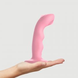 Насадка для страпону з подвійною точковою пульсацією Strap-On-Me TAPPING DILDO WAVE - CORAL PINK - 1