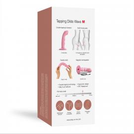 Насадка для страпону з подвійною точковою пульсацією Strap-On-Me TAPPING DILDO WAVE - CORAL PINK - 5