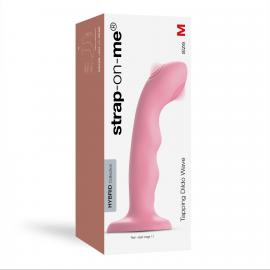 Насадка для страпону з подвійною точковою пульсацією Strap-On-Me TAPPING DILDO WAVE - CORAL PINK - 4