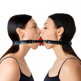 Подвійний кляп Art of Sex - Twins, натуральна шкіра - 1