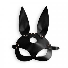 Кожаная маска Зайки Art of Sex - Bunny mask, цвет Черный - 4