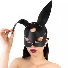 Кожаная маска Зайки Art of Sex - Bunny mask, цвет Черный - 1