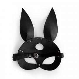 Кожаная маска Зайки Art of Sex - Bunny mask, цвет Черный - 2