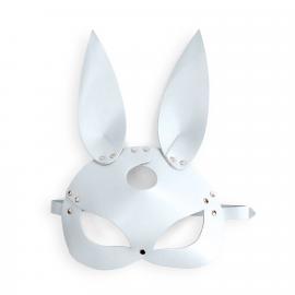 Кожаная маска Зайки Art of Sex - Bunny mask, цвет Белый - 2