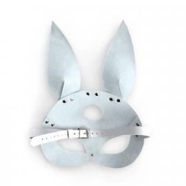 Кожаная маска Зайки Art of Sex - Bunny mask, цвет Белый - 3