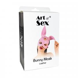 Шкіряна маска Зайчики Art of Sex - Bunny mask, колір Рожевий - 4
